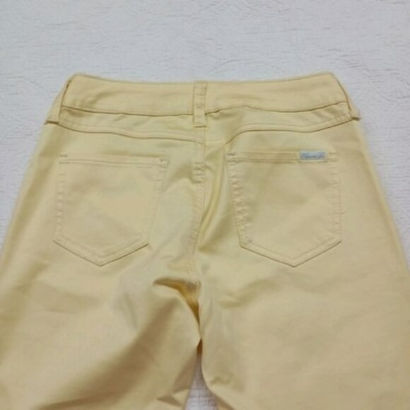 Seven7 For All Mankind Womens Yellow Skinny Pants Size 4 Cotton Blend - Picture 6 of 11